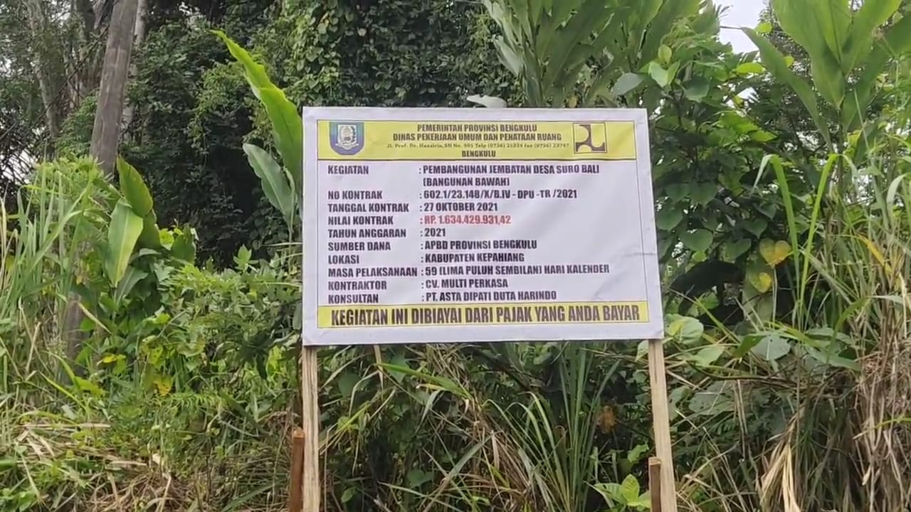 Warga Desa Suro Bali Kepahiang Minta Kejelasan Pembangunan Jembatan Akses Utama, Sudah 5 Tahun Tak Lanjut