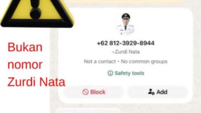 Akun WhatsApp Palsu Mengatasnamakan Bupati Kepahiang, Masyarakat Diminta Waspada