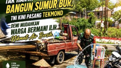 Melihat Kebutuhan Warga, TNI Gagas Pemasangan Tekmond di Program Manunggal Air Bermani Ilir