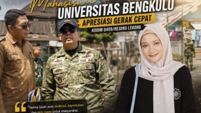 Mahasiswi Universitas Bengkulu Apresiasi Gerak Cepat Kodim 0409/Rejang Lebong