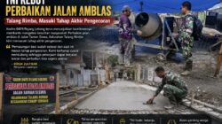TNI Kebut Perbaikan Jalan Amblas Talang Rimbo, Pengecoran Jadi Tahap Penentu Akses Warga Kembali Normal