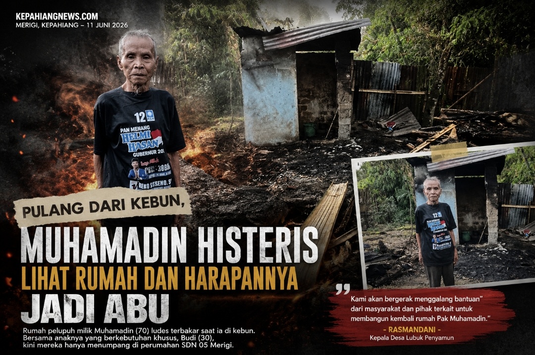 Rumah Sederhana Ludes Dilalap Api, Muhammadin dan Anaknya Berkebutuhan Khusus Kini Bertahan Dengan Pakaian Dibadan