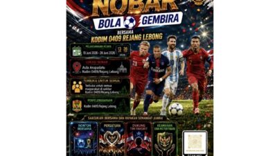 Meriahkan Piala Dunia 2026, Kodim 0409 RL Siapkan Nobar Bersama Warga Hingga Akhir Juni