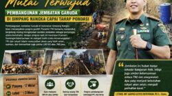 Harapan 190 KK Mulai Terwujud, Pembangunan Jembatan Garuda Kodim 0409/Rejang Lebong Masuki Tahap Pondasi