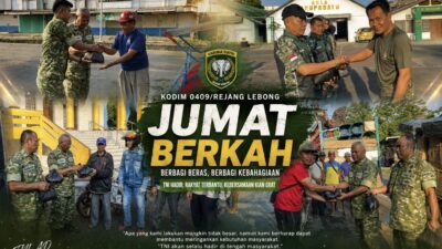 Sentuhan Kepedulian TNI, Kodim 0409 Rejang Lebong Tebar Kebaikan Lewat Jumat Berkah