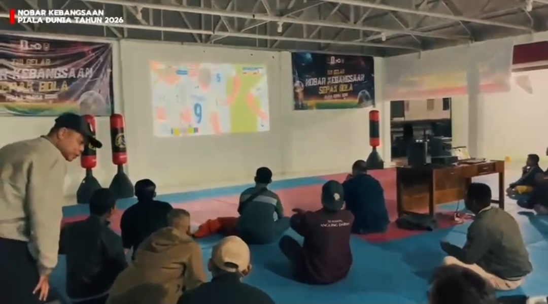 Makodim 0409 Dipadati Warga, Nobar Kebangsaan Piala Dunia Hadirkan Semangat Persatuan