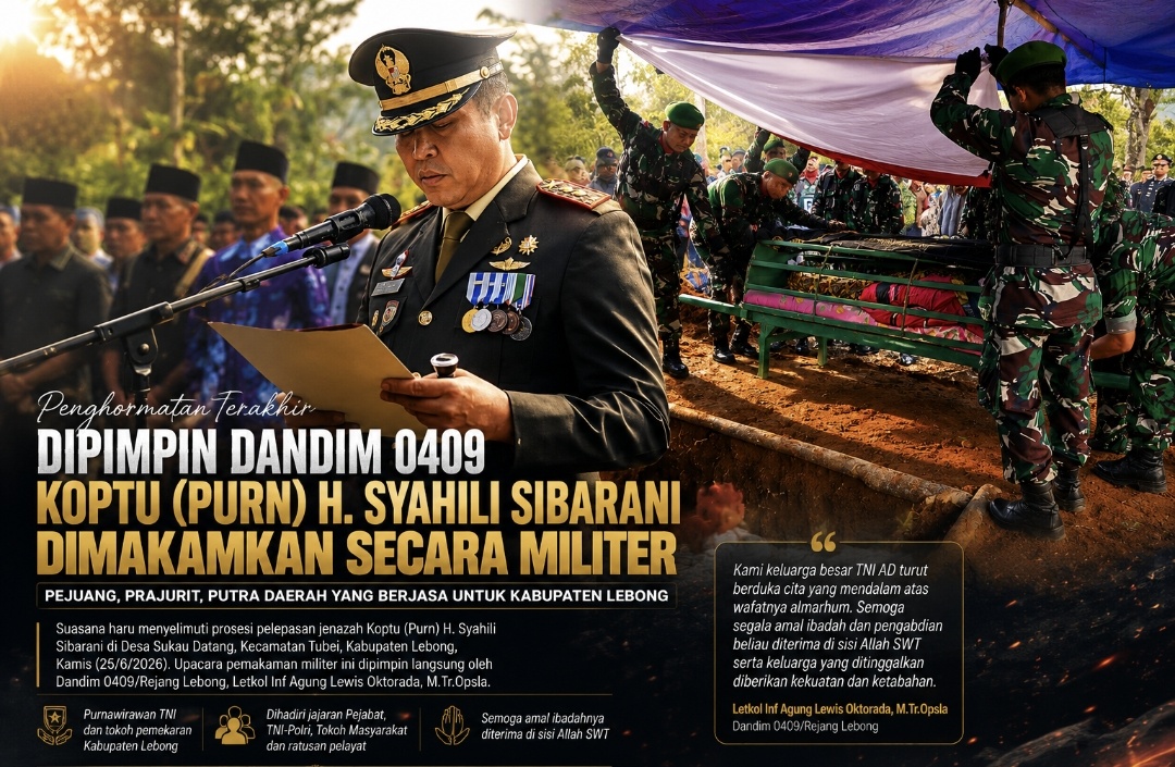 Dipimpin Dandim 0409, Penghormatan Terakhir untuk H. Syahili Sibarani Penuh Haru