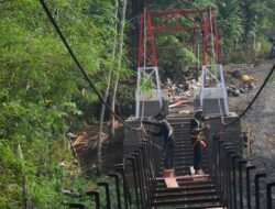 Pengelasan Rangka Dimulai, Jembatan Perintis Garuda di Lubuk Bingin Baru Makin Dekati Penyelesaian