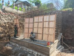 Progres Jembatan Perintis Garuda di Desa Air Merah Terus Melaju, Kodim 0409/Rejang Lebong Masuki Tahap Pemasangan Abutment