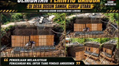 Semangat Gotong Royong Tak Pernah Padam, Kodim 0409/Rejang Lebong Kebut Pembangunan Jembatan Perintis Garuda di Dusun Sawah
